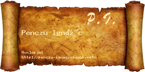 Penczu Ignác névjegykártya